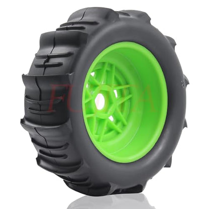 fujita 1/7 1/8 RC Off-Road Truck tyre Set Desert Beach Snow tyre 140mm OD for TRX UDR 85086-4 ARRMA Mojave EXB YK4072 4073 YKDF7 TB7 /17mm hex (Green) - color: Green