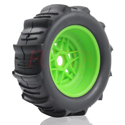 fujita 1/7 1/8 RC Off-Road Truck tyre Set Desert Beach Snow tyre 140mm OD for TRX UDR 85086-4 ARRMA Mojave EXB YK4072 4073 YKDF7 TB7 /17mm hex (Green) - color: Green