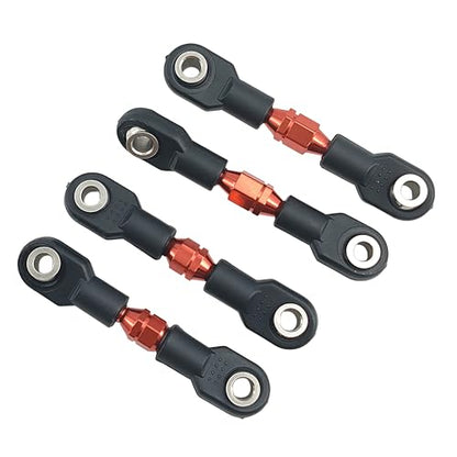 Adjustable Aluminum Pull Rod Set for 1/10 4-Tec Ford Mustang RWD (Red) | On-Road Drift,8348 10542,Turnbuckles,Steering Linkage,CNC Machined,High Strength,Precision Fit,Wear Resistant,RC Upgrade - color: Red