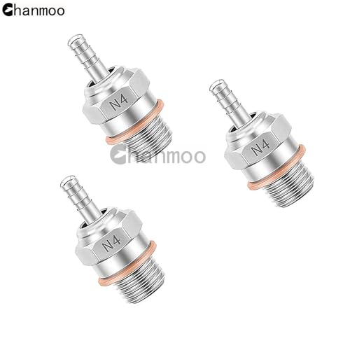 RC Glow Plugs No.4 N4#4 70117H Hot Spark Nitro Engine Parts Replace OS for 1/8 1/10 Scale RC Car Truck Buggy Traxxas Losi HPI Redcat HSP Himoto 3PCS - size: N4 3PCS