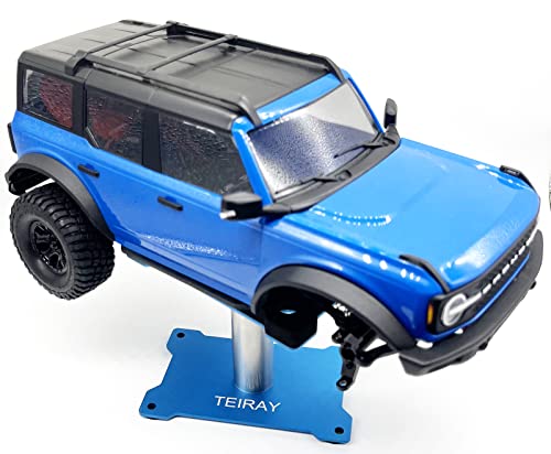 RC Car Work Stand Mat Repair Workstation Aluminum 360 Rotation Height Body Mounts for 1/16 1/18 1/24 SCX24 TRX4M Scale Cars Trucks RC car Display Stand (Blue) - color: Blue