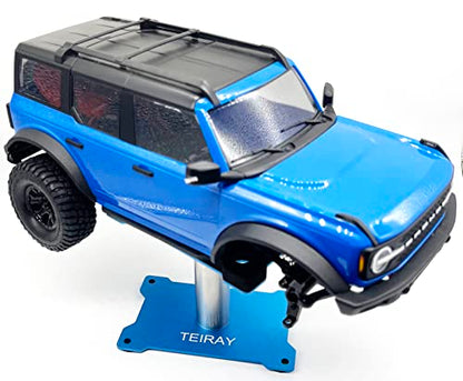 RC Car Work Stand Mat Repair Workstation Aluminum 360 Rotation Height Body Mounts for 1/16 1/18 1/24 SCX24 TRX4M Scale Cars Trucks RC car Display Stand (Blue) - color: Blue