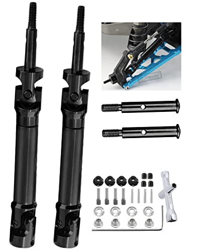 Upgrades Part for 1/10 Stampede VXL 2WD,Rustler VXL 2WD,Slash VXL 2WD,Hoss VXL 2WD,Rear Stainless Steel Drive Shaft CVD Front Axles #45 Driveshaft with Hex,Black
