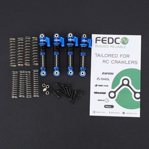FCX24 Shocks 47MM Oil-Filled Shocks Absorber With Springs | Long Travel Shocks For FMS FCX24 FCX18 Upgrades 1/24 1/18 RC Crawler - color: Blue