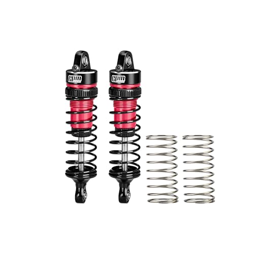 GPM Aluminum Front Shock Absorbers 62mm (2PCS) for Arrma 1/16 Mini Kraton 3S Oil Filled RC Shocks Upgrade Replacement Parts (Red) - color: Red