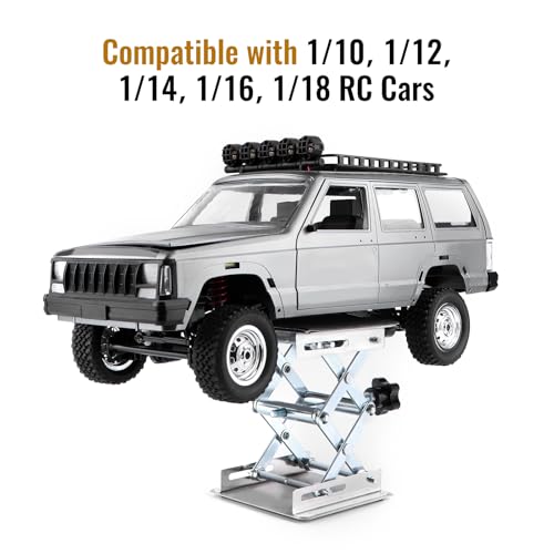 RC Work Stand Stainless Steel Adjustable for 1/10-1/18 Scale RC Cars | All-metal adjustable stand with anti-slip base for 1/10 1/12 1/14 1/16 1/18 Scale RC Cars Upgrades - size: Small (1/10–1/18)