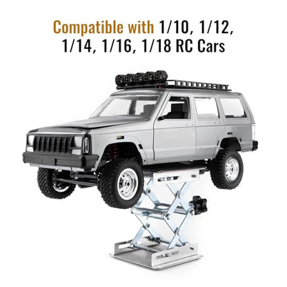 RC Work Stand Stainless Steel Adjustable for 1/10-1/18 Scale RC Cars | All-metal adjustable stand with anti-slip base for 1/10 1/12 1/14 1/16 1/18 Scale RC Cars Upgrades - size: Small (1/10–1/18)