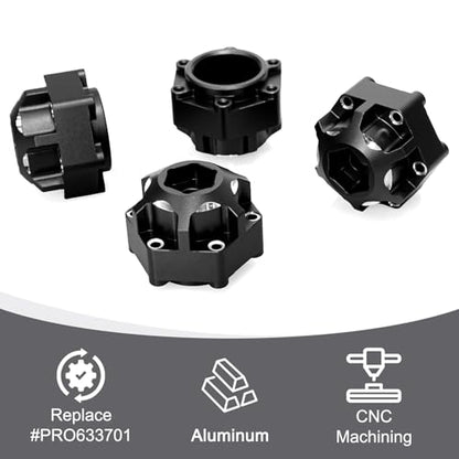 Hex Adapters for 1/10 Pro-Line Racing 6x30 to 12mm PRO633701 PL28 MX28 | 17.5mm Thickness, Aluminum Wheel Hex Hub Adapter Upgrade Parts, Black - color: Black 12mm