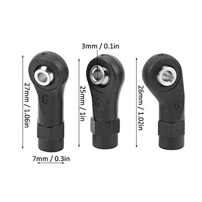 30pcs Linkage Rod End for Trax TRX4 1/10 RC Crawler,Ball Joint Head Link Rod End Set,RC Rod Ends with 3mm Ball Hole,Durable Plastic Steel RC Link Ends Replacement Part