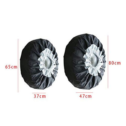 Car Black Sliver 13-19'',17-22'' Spare Tire Tyre Wheel Cover Bag with Carrying Handles ote Car Wheel Protector Storage Bag (80cm/31.5 Inch) - color: 80cm