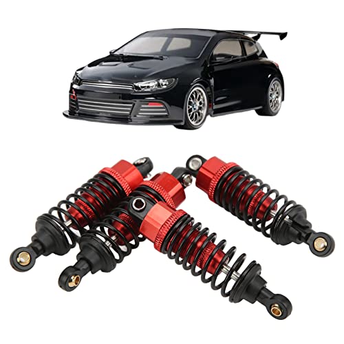 RC Shock Absorber, Aluminium Alloy RC Shock Damper Replacement Threaded Design Practical Accessory Stable and Smooth Damping for TT‑01 TT‑02 TA05 TL‑01 TA03 MF‑01X (Red) - color: Red