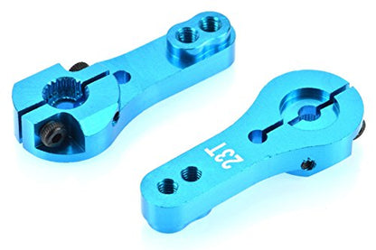 23T for JR/Airtronics/KO Blue Aluminum Dual Clamping Servo Horn - 2 Pack #8004
