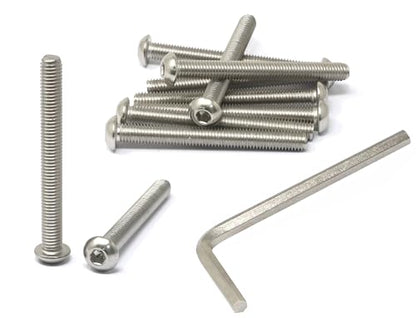 iexcell 10 Pcs M8 x 75mm Thread Pitch 1.25 mm Stainless Steel 304 Hex Socket Button Head Cap Screws Bolts Kit - size: M8 x 75mm