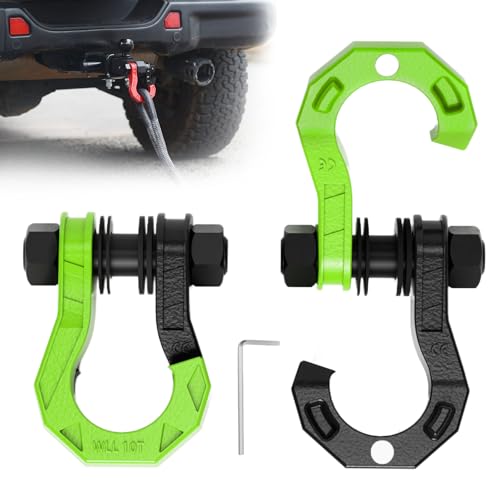 3/4" D Ring Separate Shackles, 52,910lbs Break Strength Easy Open Towing Winch Shackles, Heavy Duty Shackles with 7/8" Screw Pin for Tow Strap Winch Off Road Vehicle Recovery, Blackgreen - color: BlackGreen