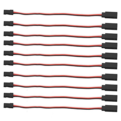 Servo Extension Cable 3 Pin Brass Core High Conductivity Flexible Durable Wire for RC Cars Drones Helicopters Aircraft 10PCS Set (200mm Male to Female) - size: 200mm male to female
