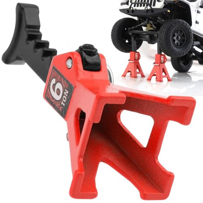 4Pcs ShareGoo 1/24 RC Scale Toy Decoration Metal RC Mini Toy Jack Stands Simulation Compatible with 1/18 1/24 RC Crawler SCX24 AX24 TRX4M FCX24 RC Crawler Car (Red) - color: Red