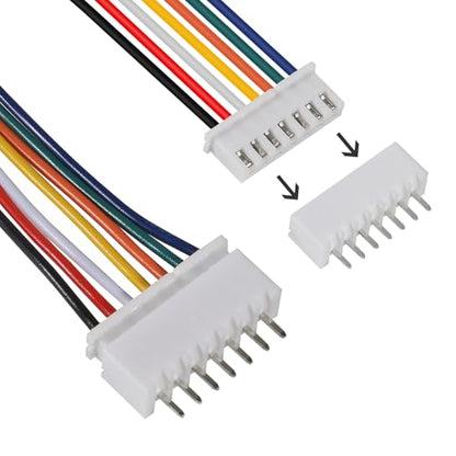 10Pairs JST-XH Connector Kit, XH 2.54mm 7 Pin Header Male and Female Connectors Plug Adapter with Flat Wire Cable 200mm 26AWG Compatible with JST XH (7P) - color: 7P