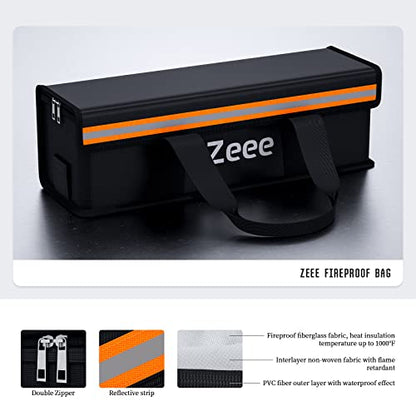 Zeee Lipo Safe Bag Ebike Battery Fireproof Charging Bag (19.3*5.9*5.9in) | Explosionproof Lipo Battery Bag Large Capatity for Storage Charging