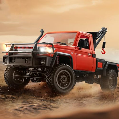 RC Truck 1/12 RC Rock Crawler 4x4 Remote Control Pickup Off Road RTR 2.4GHz All Terrain Proportional Throttle Steering for Adult MN-82T - color: Red