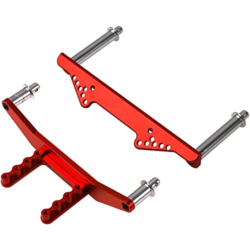 Metal Front & Rear Body Mounts Body Posts Upgrade Parts Compatible with Traxxas Slash 2WD Rustler Stampede VXL 1/10 RC 2WD Car (Red) - color: Red