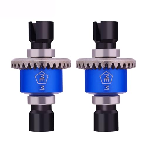 2PCS Alum H16BM Front Rear Differential Diff Gear for 1/16 H16BM H16207 16208 16209 16210 H16 1/14 14301 14302 14209 14210 H14BM Series Upgrades Part Blue - color: Blue