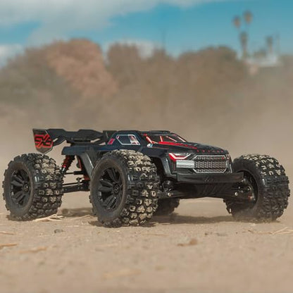 ARRMA 1:8 Kraton 6S EXB Ready to Run, Clipless Body, Basher Monster Truck RC Remote Controlled, Powerful and Stable with Brushless Motor, Battery and Charger Not Included, Black, ARA8708V6T1