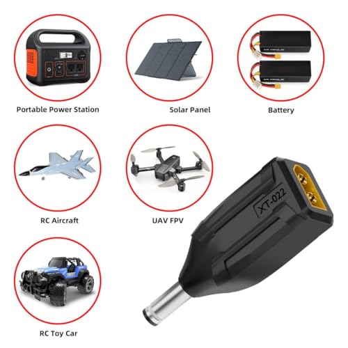 chenyang XT60 to DC Adapter,DC 5.5x2.1mm Male to XT60 Male Bidirectional Charging Conversion Adapter for Aircraft Model/Car Model/Remote Control Toy/Battery Charger - style: DC Male to XT60 Male