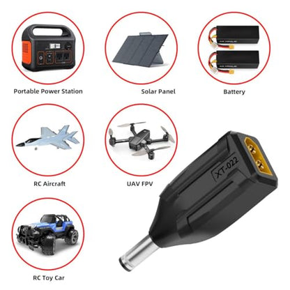 chenyang XT60 to DC Adapter,DC 5.5x2.1mm Male to XT60 Male Bidirectional Charging Conversion Adapter for Aircraft Model/Car Model/Remote Control Toy/Battery Charger - style: DC Male to XT60 Male