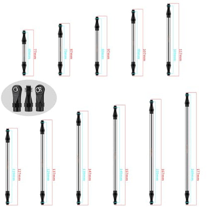 2Pcs Stainless Steel Link Rod Linkage Plastic Link Rod End，105mm | 55mm-155mm，Upgrade Parts，For Axial 1/10 SCX10 TRX4，RC Crawler Car - style: 105mm