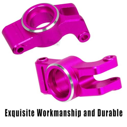 RC Aluminum Front Steering Block Knuckles & C-Hubs Caster Blocks & Rear Hubs Upgrades Parts for 1/18 Granite Grom Mega 380 Brushed 4x4 Monster Truck RTR.Pink(4PCS)