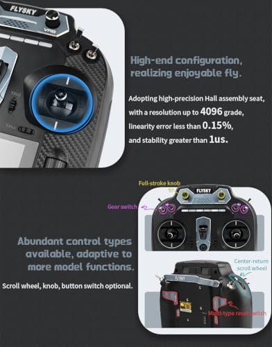 Flysky FS-ST16 16CH 2.4GHz ANT Protocol Remote Control Transmitter with FS-SR8 Receiver for RC Car Boat Airplanes (Mode 2)