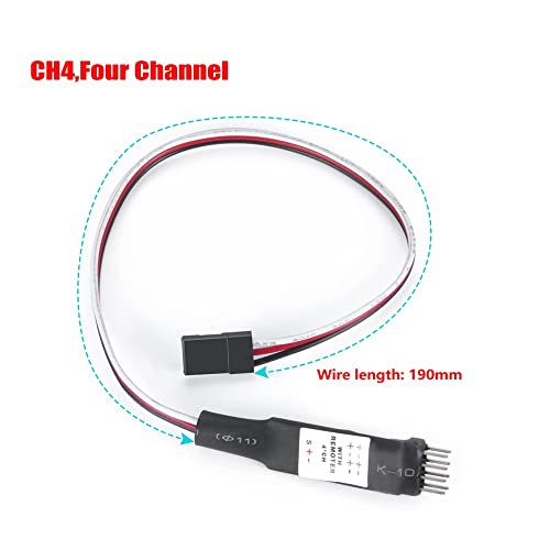 1/24 RC Car Light Control Receiver CH4 Electronic Switch System On/Off for 1:24th Axial SCX24 RC Crawler Car Upgrade Parts (Four Channel) - size: Four Channel