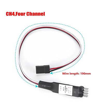 1/24 RC Car Light Control Receiver CH4 Electronic Switch System On/Off for 1:24th Axial SCX24 RC Crawler Car Upgrade Parts (Four Channel) - size: Four Channel
