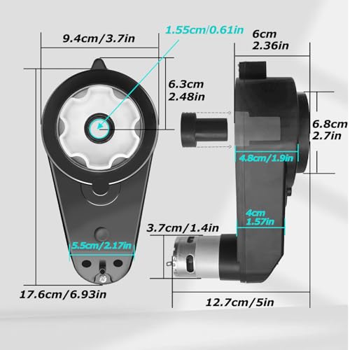 24V40000RPM Fast Motor Gearbox for Power Wheels Upgrade Replacement Kit | 2-Pack 18V-24V 40000RPM Motor Gearbox for Kids Ride on Car Replacement Motor Parts,2 Steel Gear,Large Aperture,High Speed