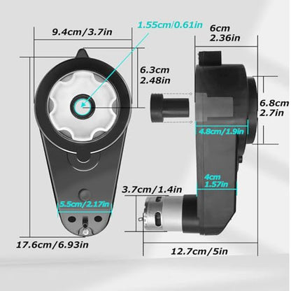 24V40000RPM Fast Motor Gearbox for Power Wheels Upgrade Replacement Kit | 2-Pack 18V-24V 40000RPM Motor Gearbox for Kids Ride on Car Replacement Motor Parts,2 Steel Gear,Large Aperture,High Speed