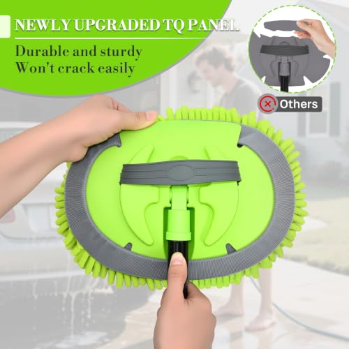 62'' Car Wash Brush Kit with Long Handle, Microfiber Car Wash Mop Mitt Scratch-Free Car Detailing Care Kit Car Cleaning Brush Supplies for Cars RV SUV Truck Boat