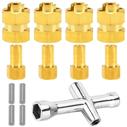 4Pack Vgoohobby SCX24 7mm Wheel Hex Hub Extension Hex Drive Spacers Adapter Combiner with Small Cross Wrench Compatible with Axial Scx24 AXI00002 AXI00001 1/24 RC Crawler
