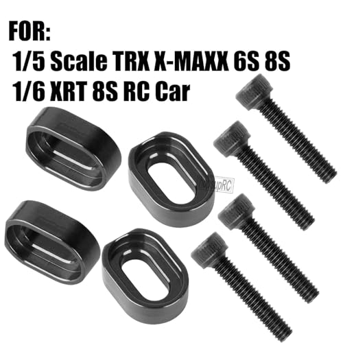 RC 7075 Aluminum Motor Mount Washers Shims Upgrades Part for 1/5 Scale TRX X-MAXX 6S 8S XRT 8S RC Car.Shims with Screws Hops Up,Black - color: Black(for 1/5)
