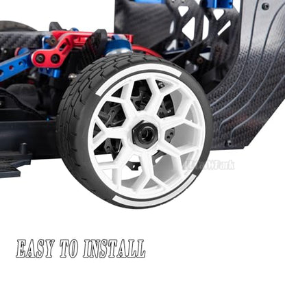 RC Highway Tires Wheel for 1/8 Typhon 6s BLX,1/7 Infraction 6S BLX,Limitless,4PCS RC Drift Tires Rubber RC Highway Wheel,White - color: White - (Highway Tires)