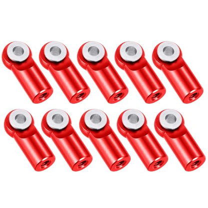 MORLORDY 10Pcs M2.5 Tie Rod End Ball Joint Link Ball Head Holder for RC Car Truck Upgrade Part (Red) - color: Red