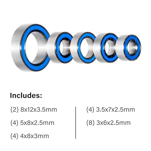 for Traxxas TRX4M 1/18 Bronco, Defender, K10, and F-150 - Sealed Bearings Kit (22 Pcs)