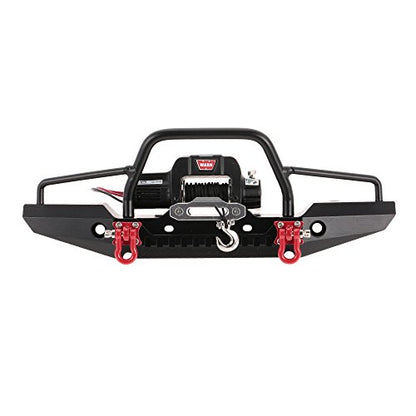 Goolsky Metal Front Bumper with 2 LED Light & Remote Control Electric Winch for TRX-4 SCX10II 90046