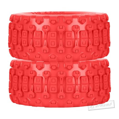 RC 1/10 Short Course Tires with 12MM 14MM 17MM Hex Compatible with Arrm a Senton,Axia1,Slash 2WD/4×4 4WD,Red cat, RC 4WD,Heavy Duty High Grip Rubber Tires w/Plastic Wheels,Red&Green - color: Red&green(4pcs)