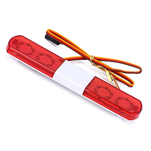 RC Car Alarming Light,WONFAST Multi-Function LED Police Night Light Bar Flash Lamp Compatible with 1/8 1/10 1/12 RC Model Car for HSP TRX4 Tamiya CC01 Axial SCX10(115mm-Red) - color: 115mm-Red