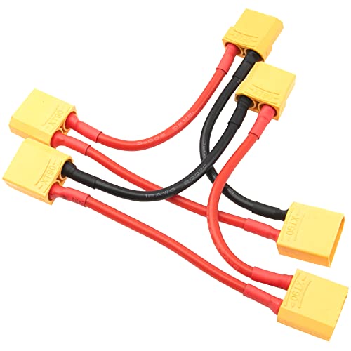 2Pcs HIRCQOO RC Car Serial Series Cable Adapter Compatible with XT90 Large Tamiya Traxxas EC5 XT60 EC3 T Plug for RC Truck Boat Lipo Battery ESC (XT90 Plug) - style: XT90 Plug