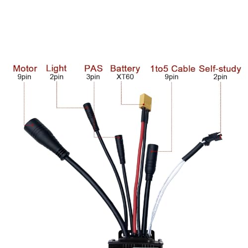 VBESTLIFE Electric Speed Controller Kit, Multifunction 30A Controller Instrument with S866 Display Brake Lever Thumb Shift Lever for 24V 36V 48V 1000W Motor,