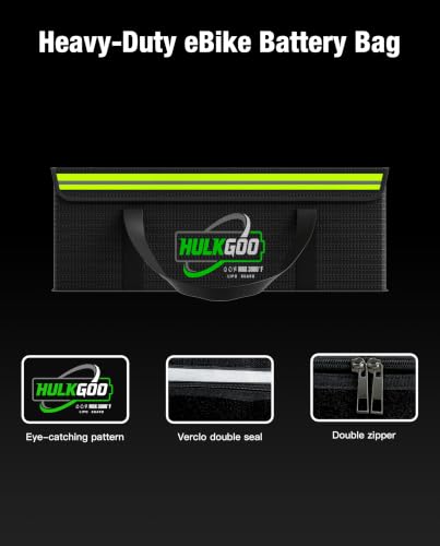 Fireproof Explosion-Proof Waterproof Ebike Battery Storage Bag - Safe Case for Lithium/Lipo Batteries (19.3 x 4.3 x 7 Inch) - size: 19*4.3*7 inch