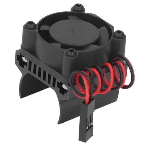 VGEBY RC Cooling Fan,High-Efficiency Motor Heat Dissipation,1/18 Scale RC Car Cooling System,Heatsink Accessory for Hobbyists,Off-Road Racing Enthusiasts,Scale Model Builders - color: Black