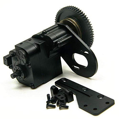AX2 2 Aluminum Speed Transmission Case Gearbox for 1:10 Axial SCX10 Wraith Honcho RC Car Black