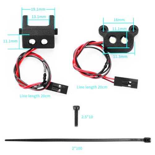 RC Car LED Light Kit Front & Rear Headlight Taillight Set Compatible with for LOSI 1/14 Mini 8IGHT 4WD Buggy Car Upgrade Parts